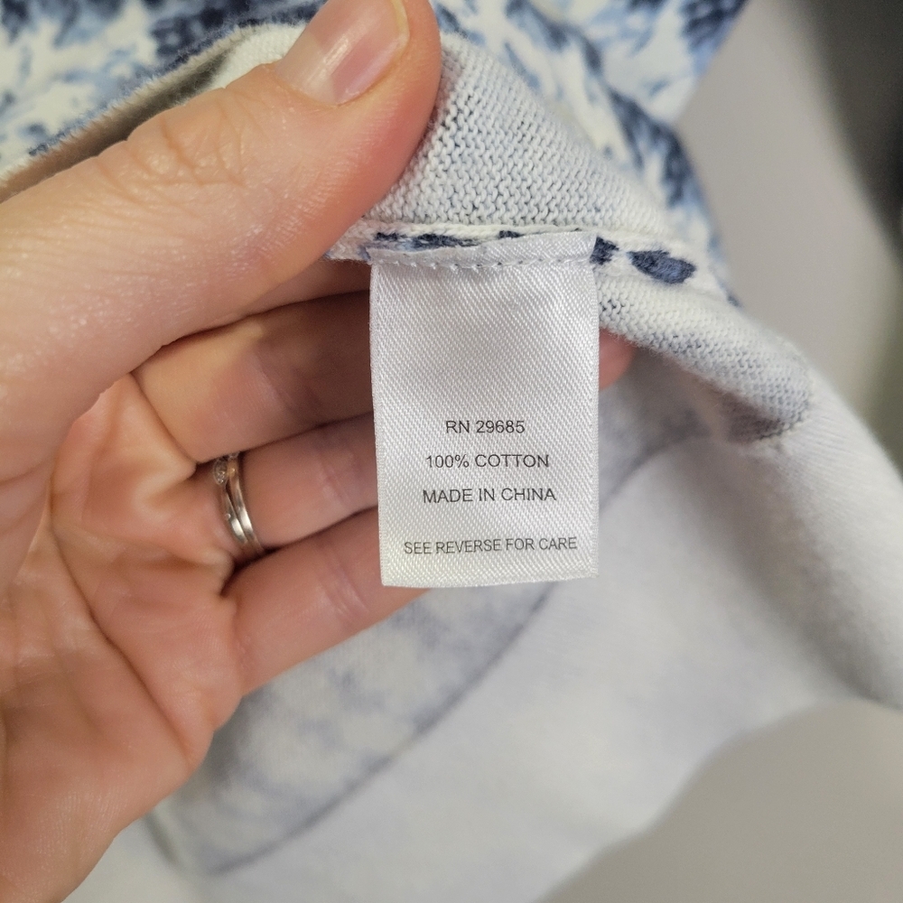 Pendleton Cardigan Sweater 100% Cotton Womens Small Blue White Button Front - Picture 7 of 8